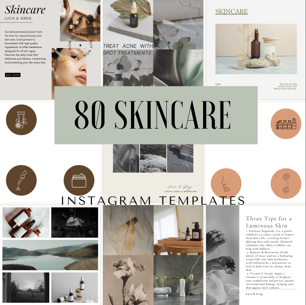 80 SKINCARE INSTAGRAM TEMPLATES